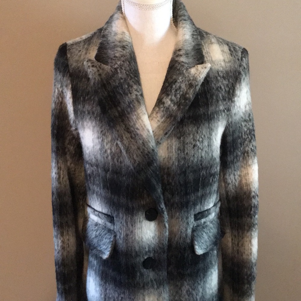 Laundry By Shelli Segal Plaid Faux Fur Coat NWT - Picture 4 of 10